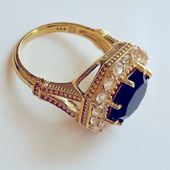 Judith Ripka Onyx 14K Gold Clad Ring - Picture 5 of 8